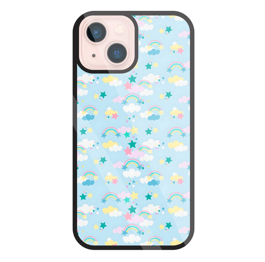 Small Rainbows Glass Case For Apple iPhone 13 Mini