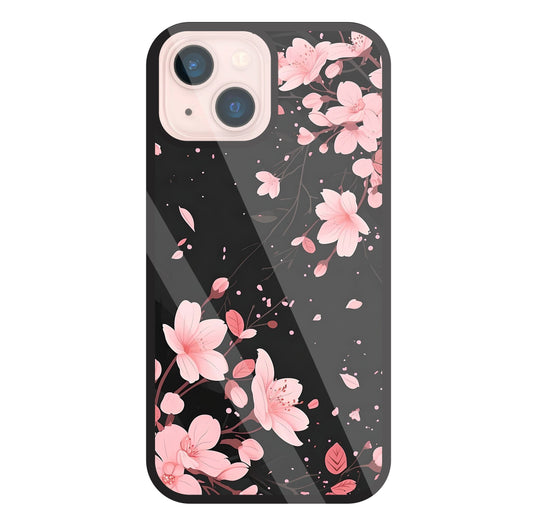 Summer Flowers Glass Case For Apple iPhone 13 Mini