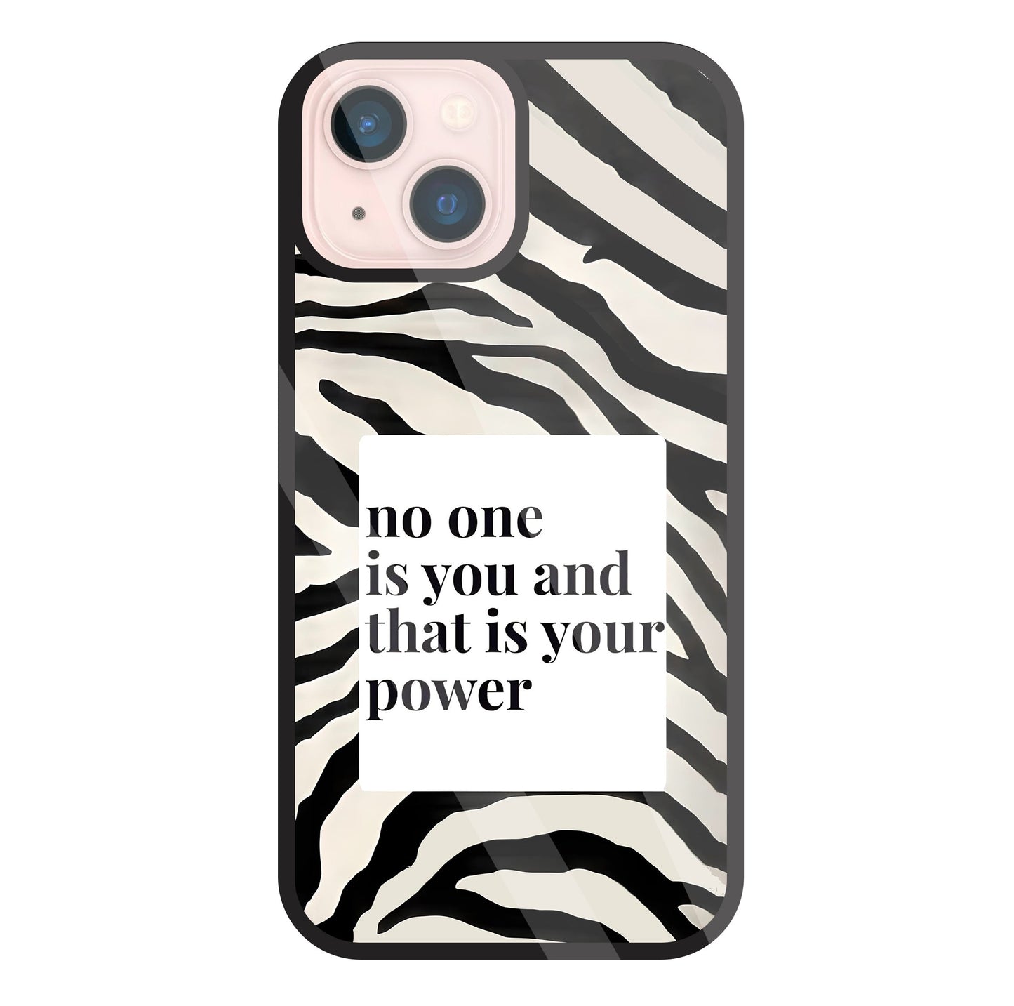 Zebra pattern with quote Glass Case For Apple iPhone 13 Mini