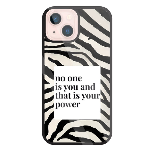 Zebra pattern with quote Glass Case For Apple iPhone 13 Mini