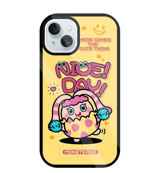 Nice Day Monsterse Yellow Glass Case For Apple iPhone 13