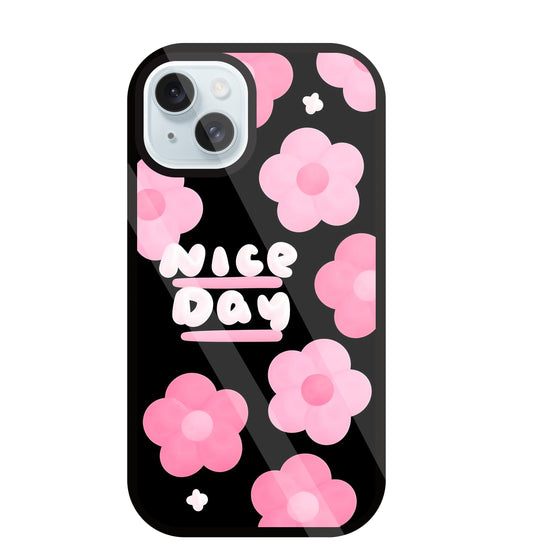 Nice Day Pink Flower Glass Case For Apple iPhone 13