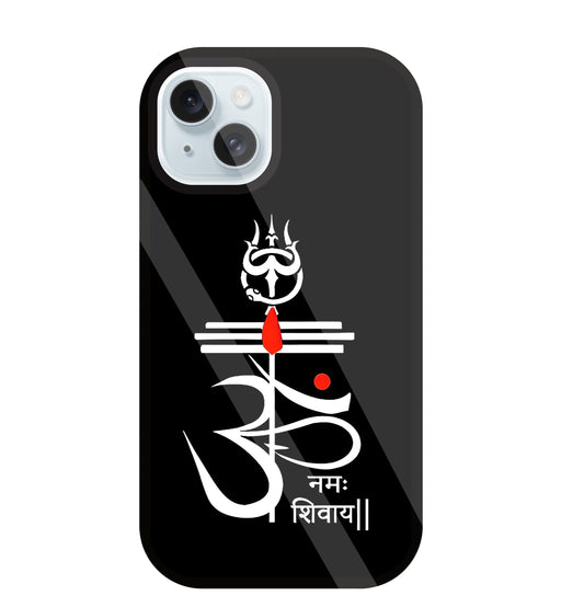 Om Namah Shivay White Glass Case For Apple iPhone 13