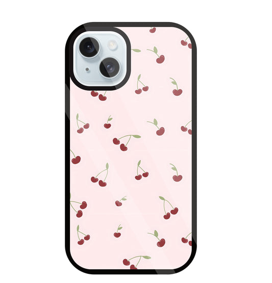 Pink Cherry Glass Case For Apple iPhone 13
