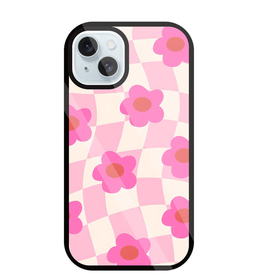 Pink Flower Glass Case For Apple iPhone 13