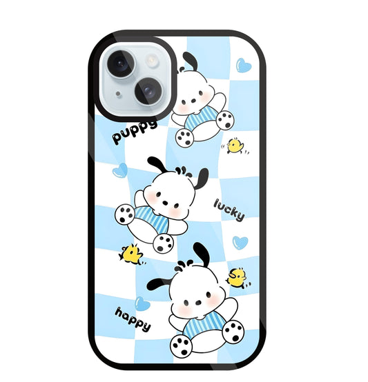 Pochacco Puppy Blue Glass Case For Apple iPhone 13