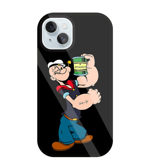 Popeye Spinach Glass Case For Apple iPhone 13