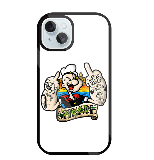Popeye Weed Glass Case For Apple iPhone 13