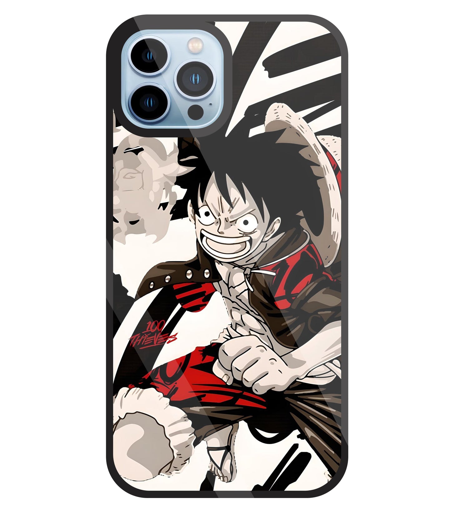 Angry Luffy Glass Case For Apple iPhone 13 Pro