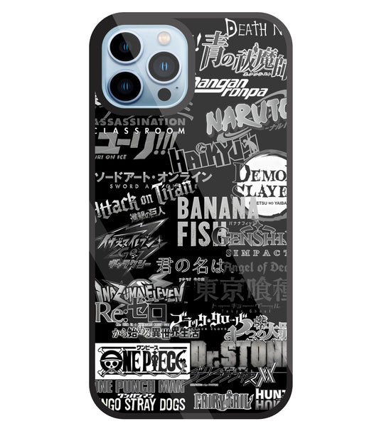 Anime Symbol Glass Case For Apple iPhone 13 Pro