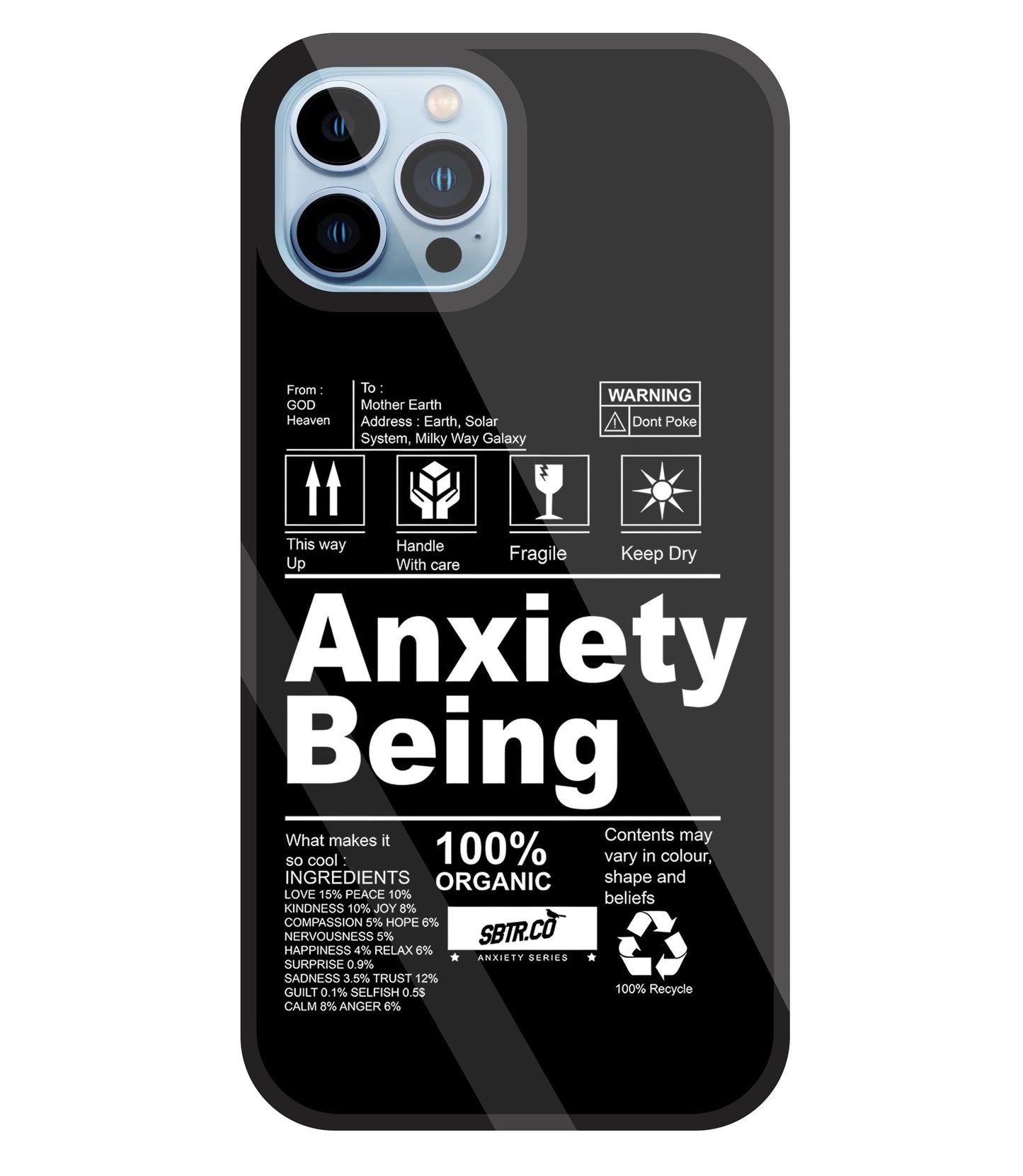 Anxiety Being Glass Case For Apple iPhone 13 Pro