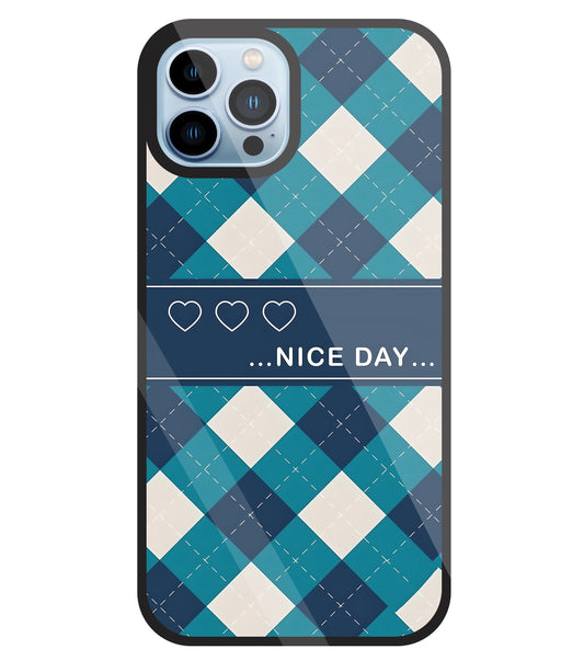 Argyle sweater pattern Glass Case For Apple iPhone 13 Pro