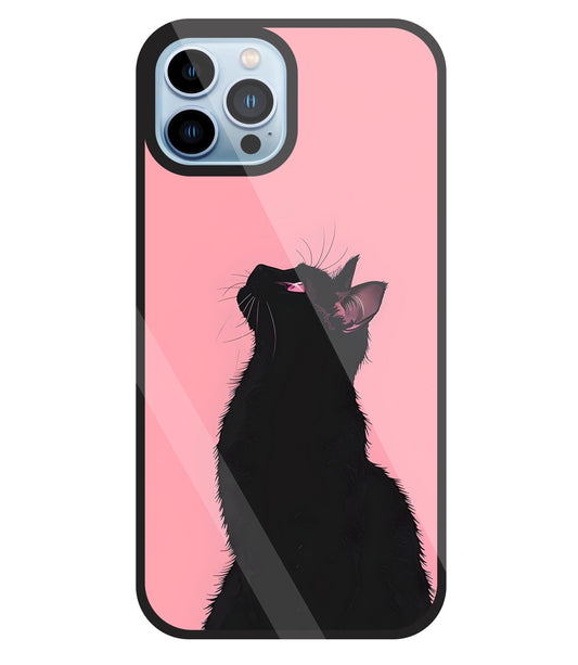 Black Cat Glass Case For Apple iPhone 13 Pro