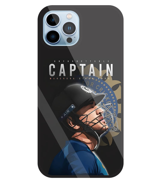 Captain MS Dhoni Glass Case For Apple iPhone 13 Pro