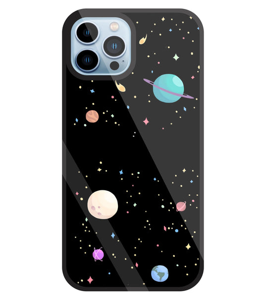 Colorful Space Glass Case For Apple iPhone 13 Pro