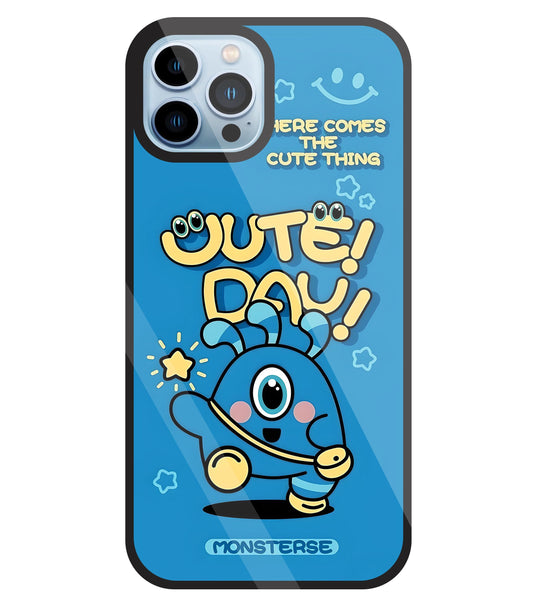 Cute Day! Monsterse Blue Glass Case For Apple iPhone 13 Pro