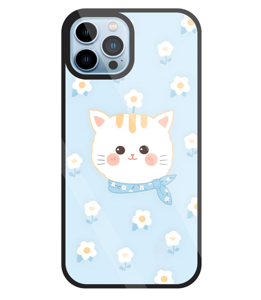Cute Kitten Glass Case For Apple iPhone 13 Pro