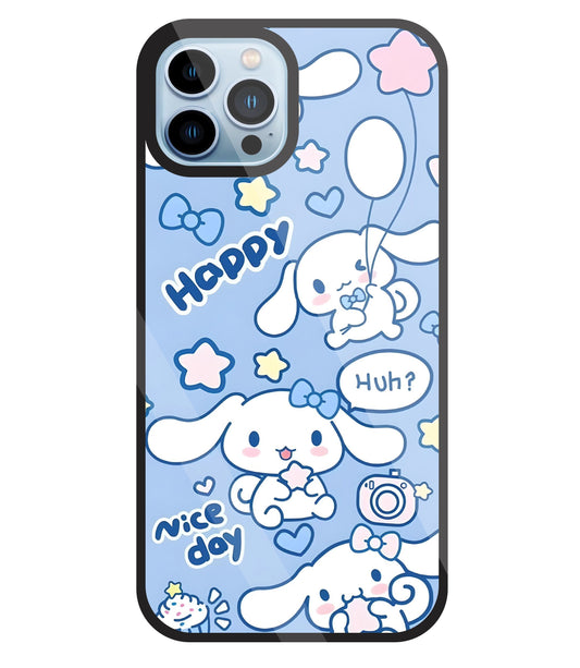 Cute Puppy Girl Glass Case For Apple iPhone 13 Pro