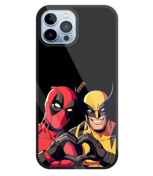 Deadpool And Wolverine Glass Case For Apple iPhone 13 Pro
