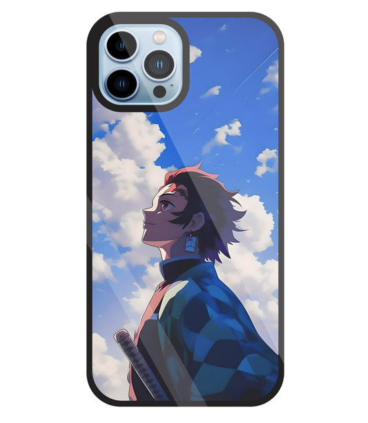 Demon Slayer-Tanjiro Kamado Glass Case For Apple iPhone 13 Pro