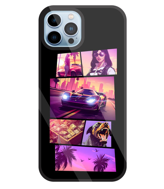 GTA 6 Glass Case For Apple iPhone 13 Pro