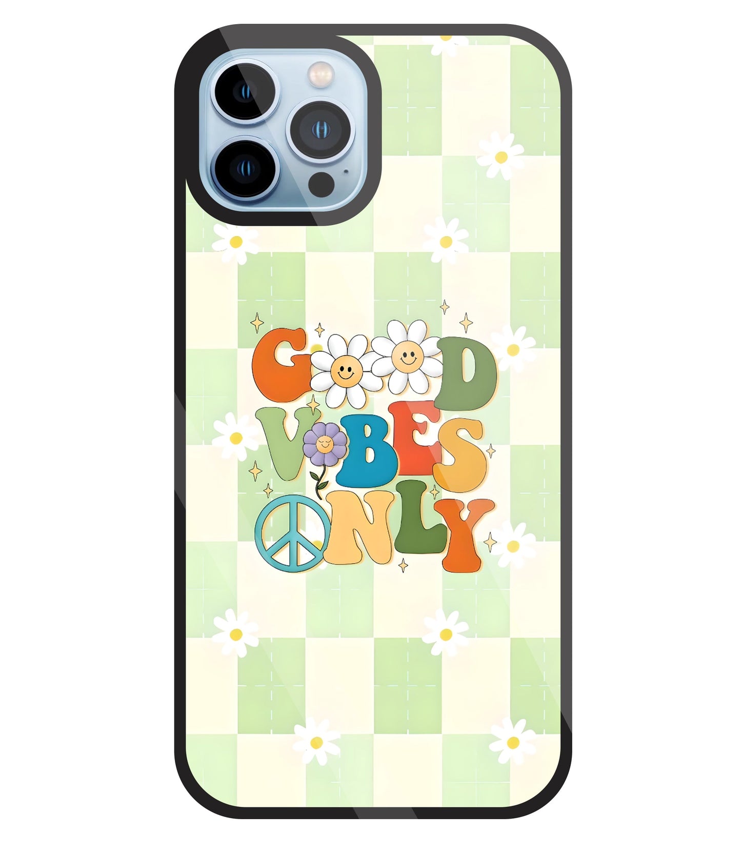 Good Vibes Only Glass Case For Apple iPhone 13 Pro