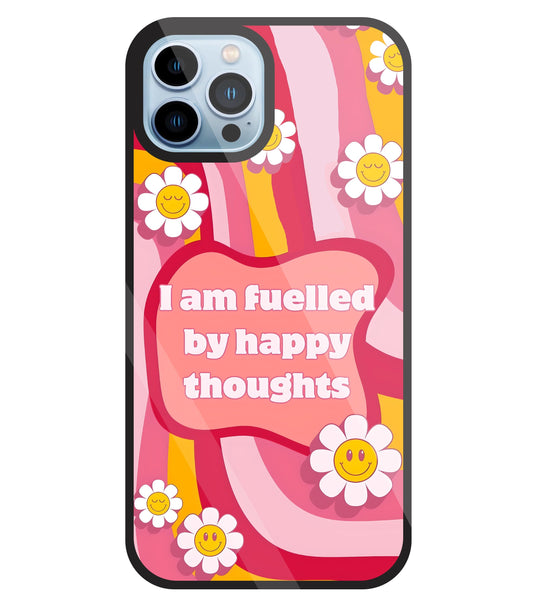 Happy Thoughts Glass Case For Apple iPhone 13 Pro