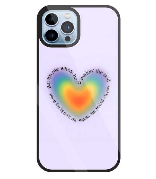 Heart With Neon Colour Glass Case For Apple iPhone 13 Pro