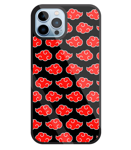 Japanese Clouds Seamless Pattern Glass Case For Apple iPhone 13 Pro