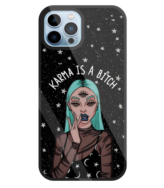 Karma Is A Bitch Glass Case For Apple iPhone 13 Pro