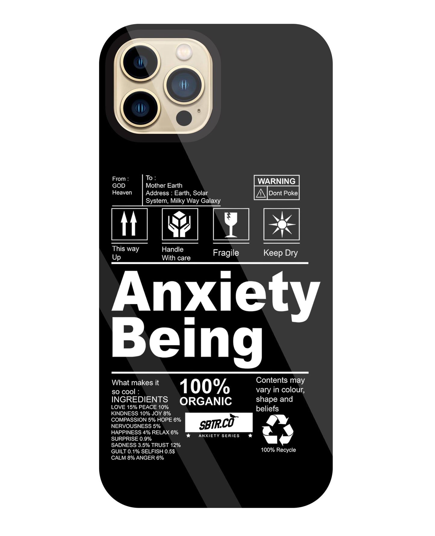 Anxiety Being Glass Case For Apple iPhone 13 Pro Max