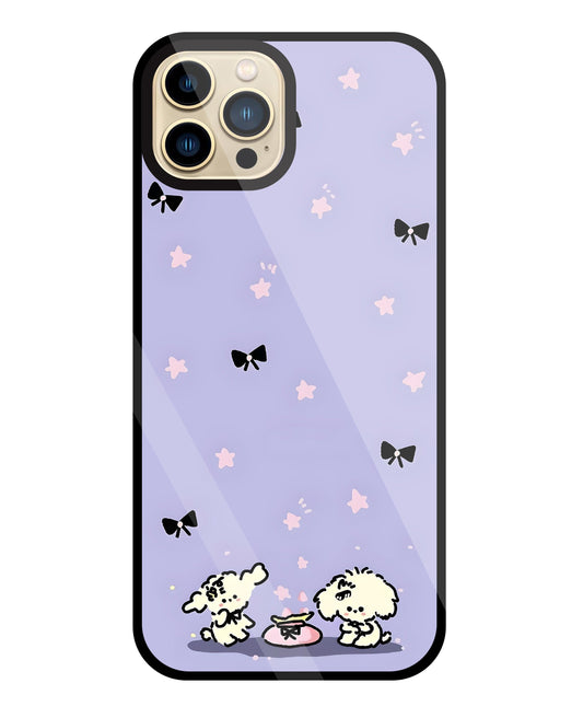 Black Ribbon With Stars Glass Case For Apple iPhone 13 Pro Max