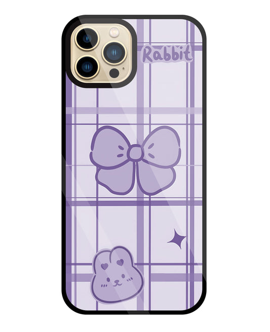 Butterfly Checked Pattern Glass Case For Apple iPhone 13 Pro Max