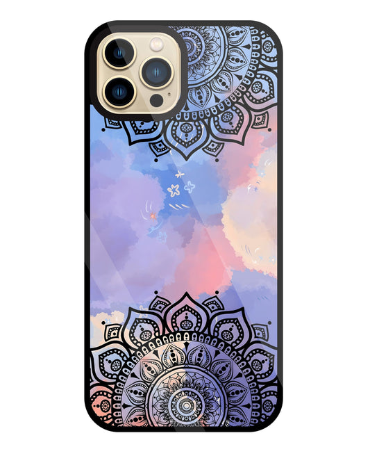Colorful Mandala Pattern Glass Case For Apple iPhone 13 Pro Max