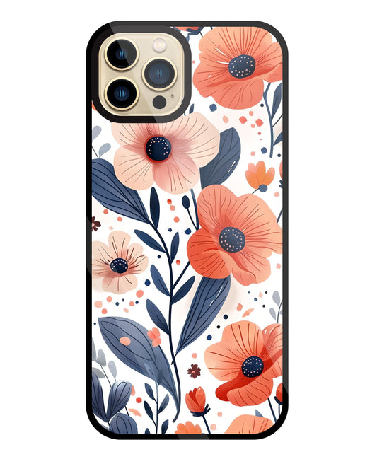 Daisy Flower Water Color Vintage Glass Case For Apple iPhone 13 Pro Max