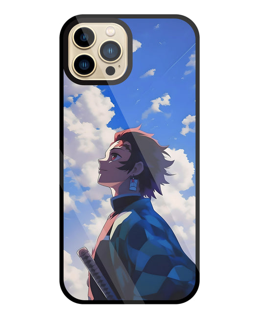 Demon Slayer-Tanjiro Kamado Glass Case For Apple iPhone 13 Pro Max