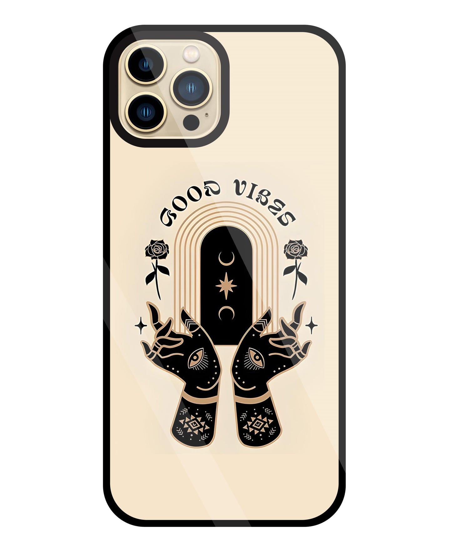 Good Vibes Hands Glass Case For Apple iPhone 13 Pro Max