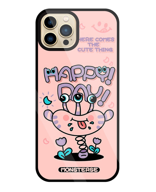 Happy Day Monsterse Pink Glass Case For Apple iPhone 13 Pro Max