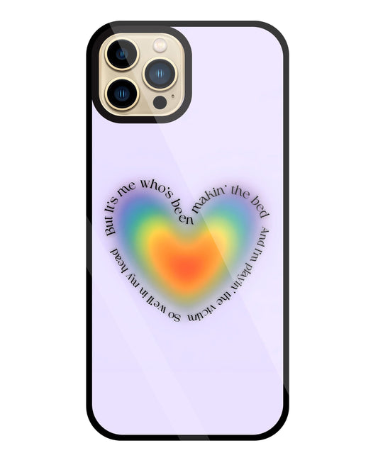 Heart With Neon Colour Glass Case For Apple iPhone 13 Pro Max