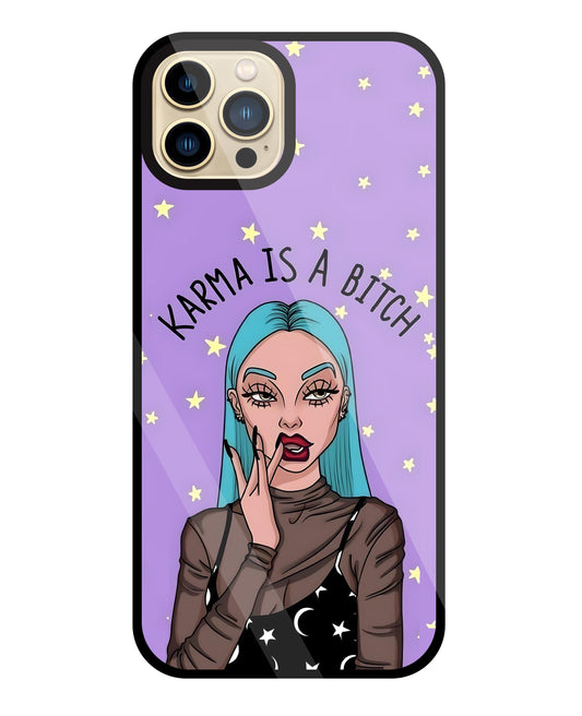 Karma is a Bitch Levender Glass Case For Apple iPhone 13 Pro Max