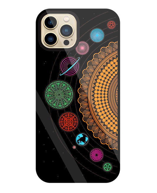 Mandala Patterns Universe Glass Case For Apple iPhone 13 Pro Max
