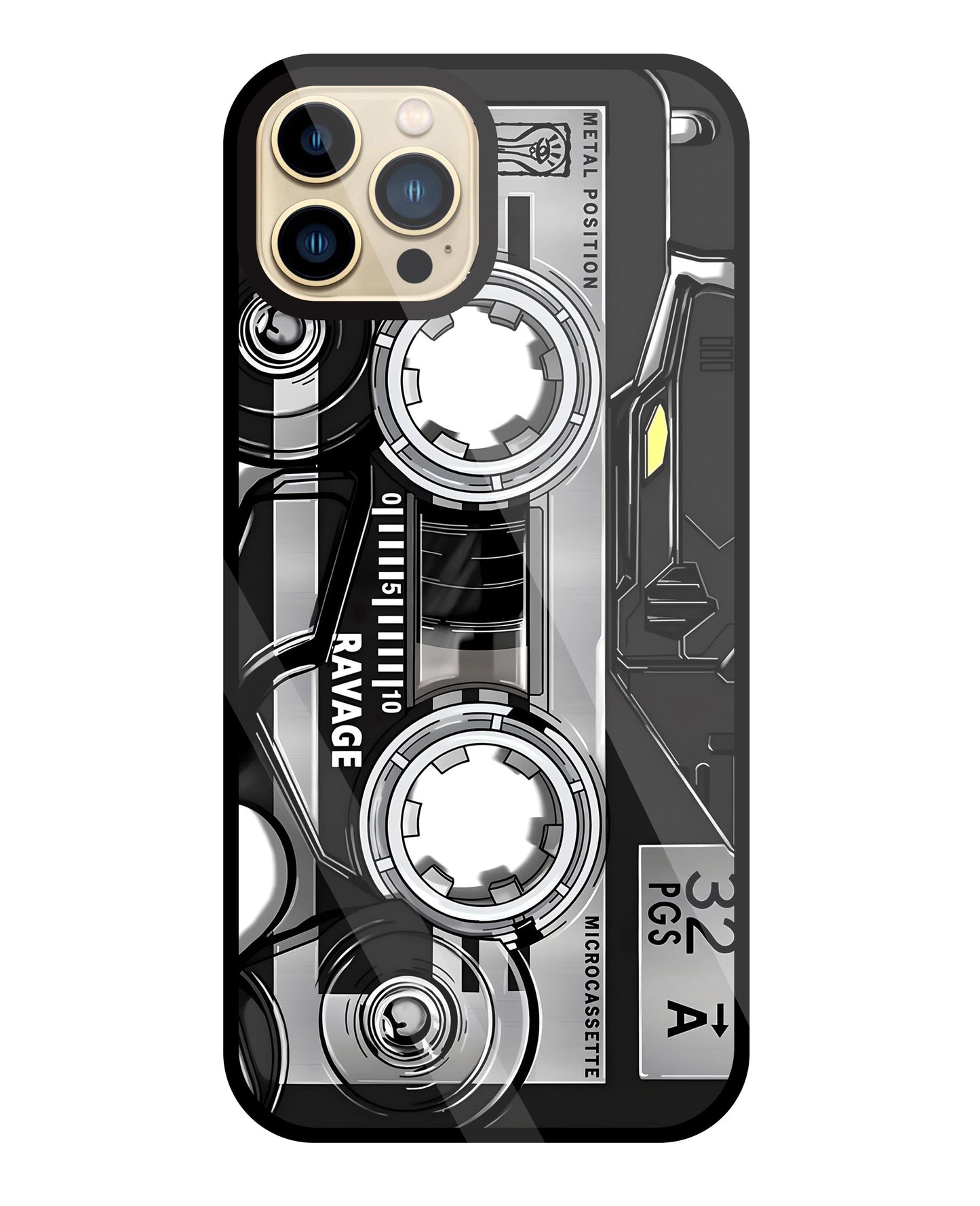 Microcassette Glass Case For Apple iPhone 13 Pro Max