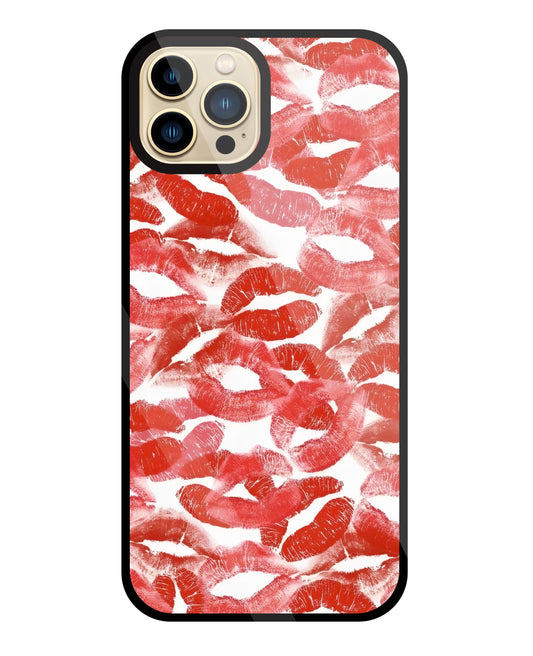 Multi Lips Kisses Glass Case For Apple iPhone 13 Pro Max