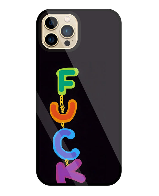 Multicolor Fuck Glass Case For Apple iPhone 13 Pro Max