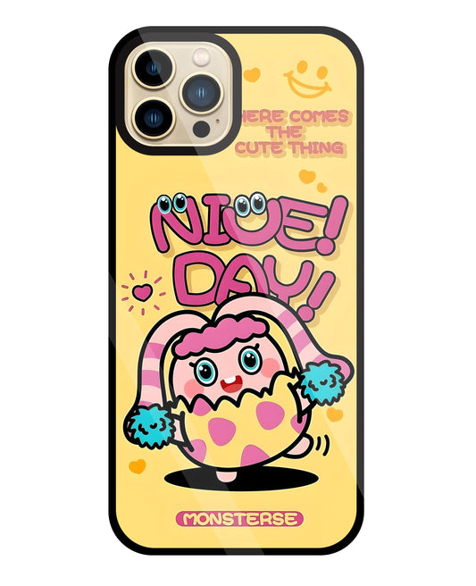 Nice Day Monsterse Yellow Glass Case For Apple iPhone 13 Pro Max