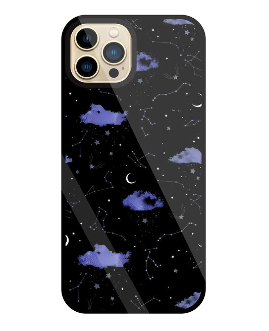 Night Sky Constellations and Stars Glass Case For Apple iPhone 13 Pro Max