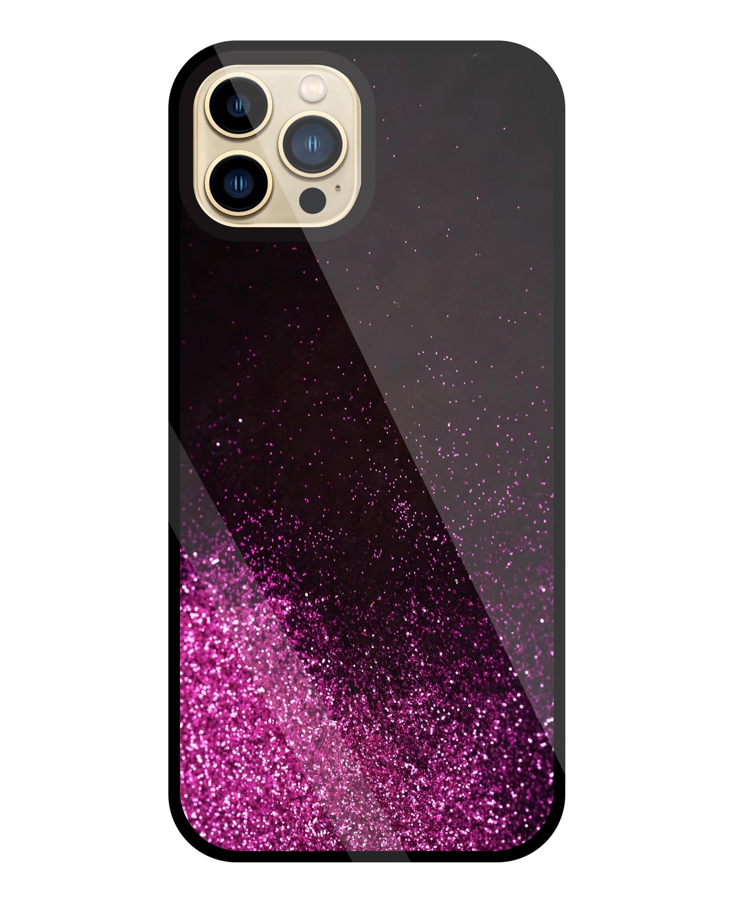 Pink Glitters Glass Case For Apple iPhone 13 Pro Max