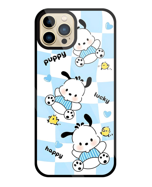 Pochacco Puppy Blue Glass Case For Apple iPhone 13 Pro Max