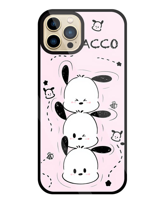 Pochacco Puppy Pink Glass Case For Apple iPhone 13 Pro Max