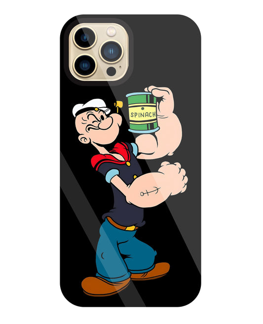 Popeye Spinach Glass Case For Apple iPhone 13 Pro Max